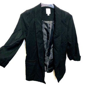 LC Lauren Conrad Womens Black Open Front Rayon Jacket